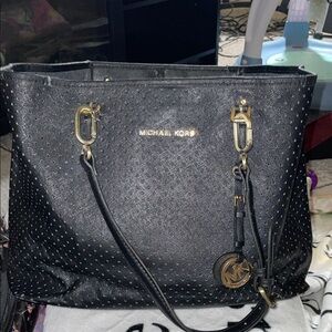 Michael Kors Vintage Vooyager Black Tote Rare & Limited Edition 18”L x 15”H New